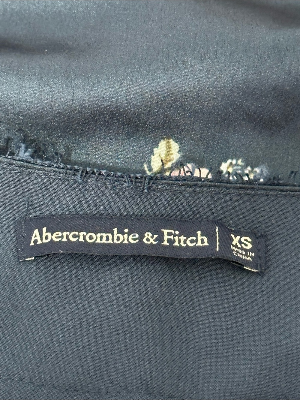 Abercrombie & Fitch Lace Trim Slip Dress XS Dark Floral Whimsigoth Fairy Grunge - Picture 7 of 10